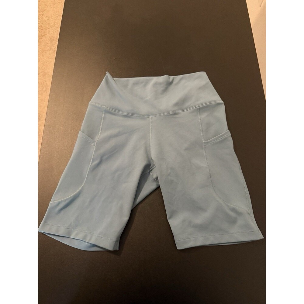 Nike One Dri-FIT Biker Shorts Womens Medium Blue High Rise 8 Pockets Workout Gym